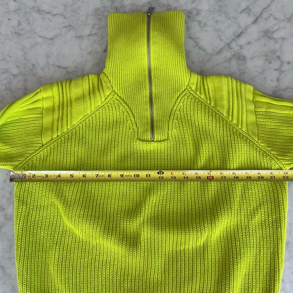 525 Neon Long-Sleeve Quarter-Zip Sweater Neon Chartreuse Sz Med - Picture 9 of 12